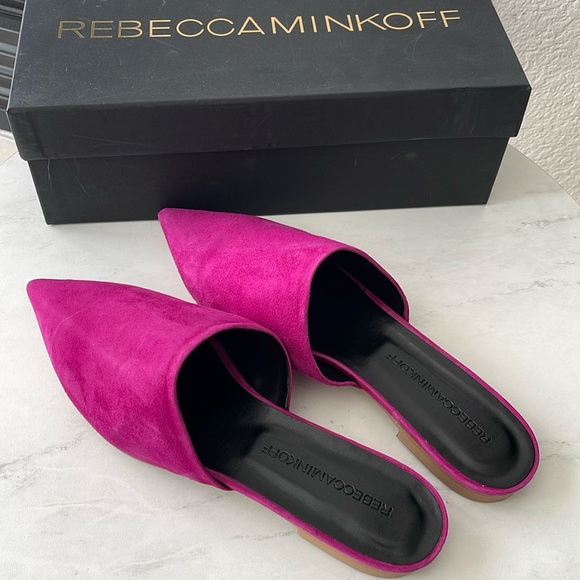 Rebecca Minkoff Shoes - Rebecca Minkoff Pink Suede Sara Loafers Slip on Shoes Size 9